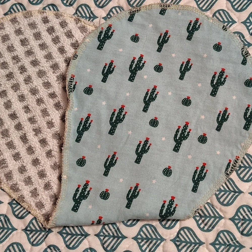 Set Of 4 Burp Clothes Western Cowboy Mouse And Cactus